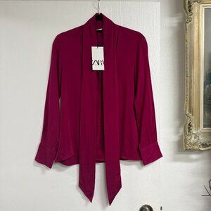 Zara Neck Tie Blouse Size S